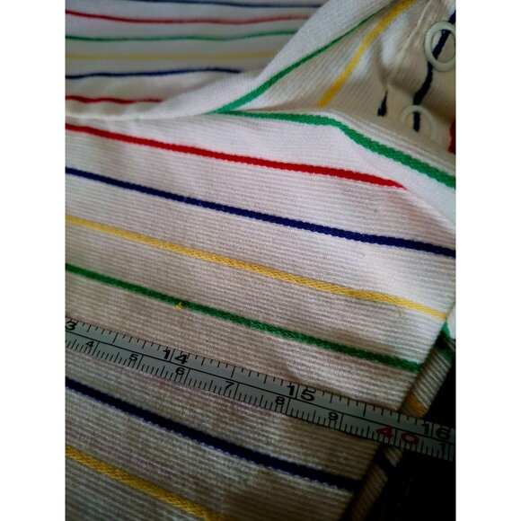 Vintage 80s 90s Toddler Striped Overalls with Car Appliqué & Button Closures - Picture 8 of 11